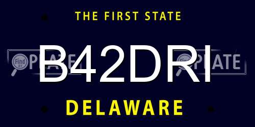 B42DRI Delaware License Plate