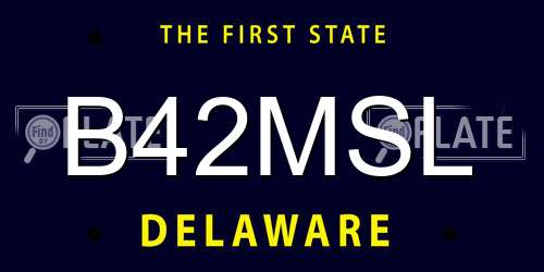 B42MSL Delaware License Plate