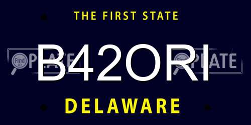B42ORI Delaware License Plate