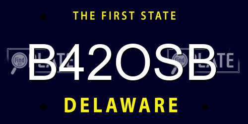 B42OSB Delaware License Plate