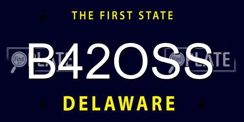 B42OSS Delaware License Plate