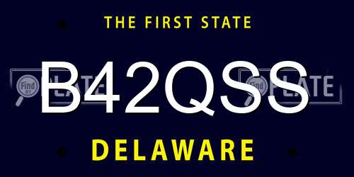 B42QSS Delaware License Plate