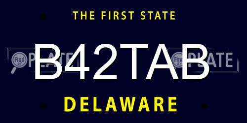 B42TAB Delaware License Plate