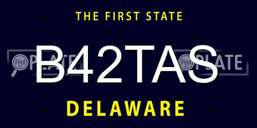 B42TAS Delaware License Plate