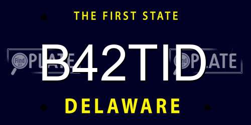 B42TID Delaware License Plate