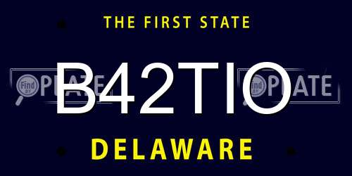 B42TIO Delaware License Plate