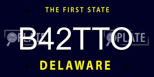 B42TTO Delaware License Plate