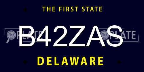 B42ZAS Delaware License Plate