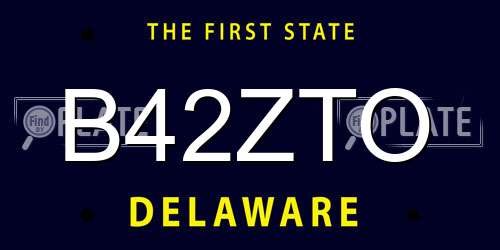 B42ZTO Delaware License Plate