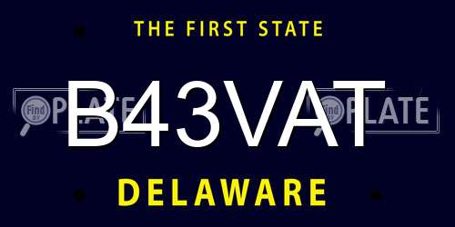 B43VAT Delaware License Plate