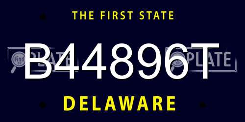 B44896T Delaware License Plate