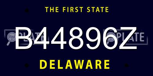 B44896Z Delaware License Plate