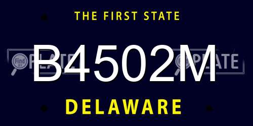 B4502M Delaware License Plate