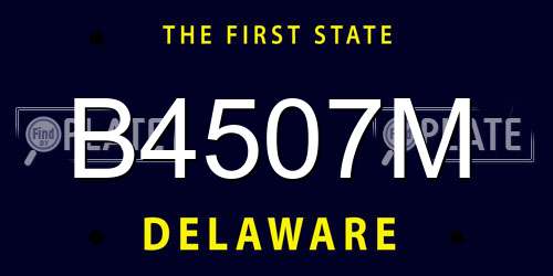 B4507M Delaware License Plate