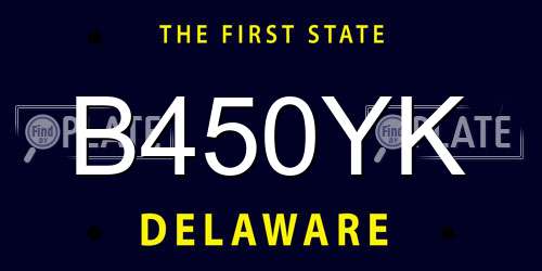 B450YK Delaware License Plate