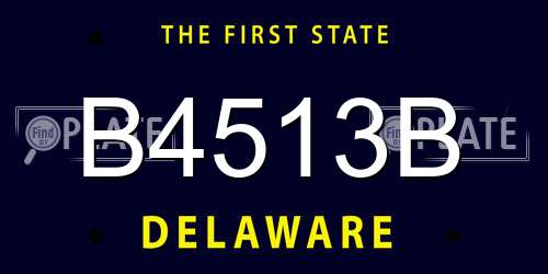 B4513B Delaware License Plate