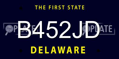 B452JD Delaware License Plate