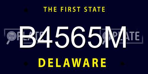 B4565M Delaware License Plate