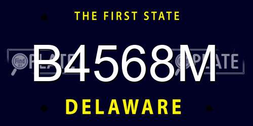 B4568M Delaware License Plate