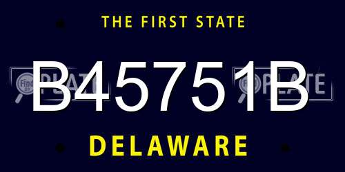 B45751B Delaware License Plate