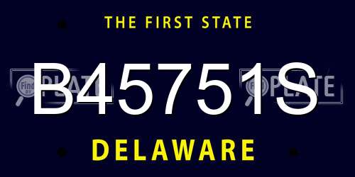 B45751S Delaware License Plate