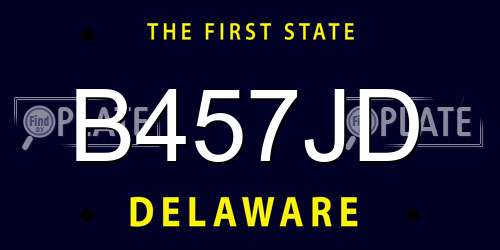 B457JD Delaware License Plate