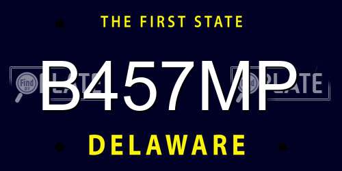 B457MP Delaware License Plate