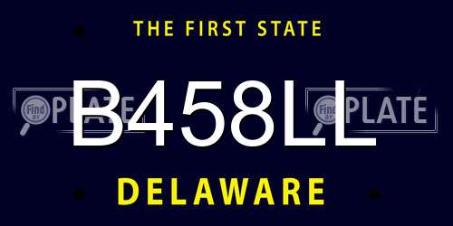 B458LL Delaware License Plate