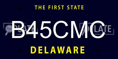 B45CMC Delaware License Plate