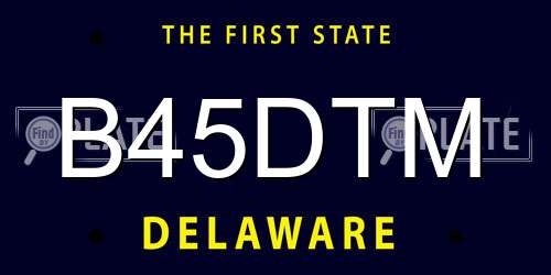 B45DTM Delaware License Plate