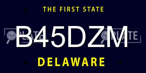 B45DZM Delaware License Plate