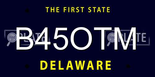 B45OTM Delaware License Plate