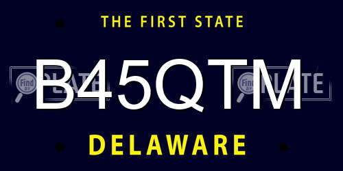B45QTM Delaware License Plate
