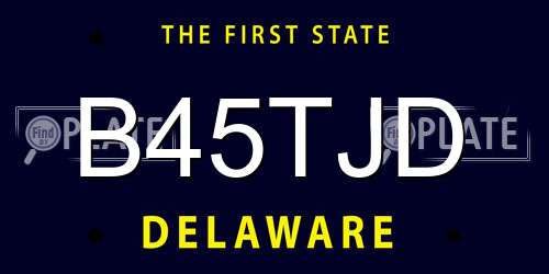 B45TJD Delaware License Plate
