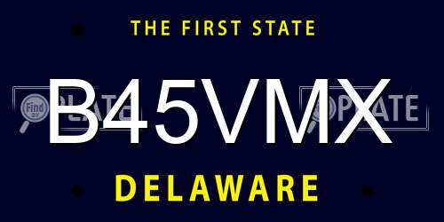 B45VMX Delaware License Plate