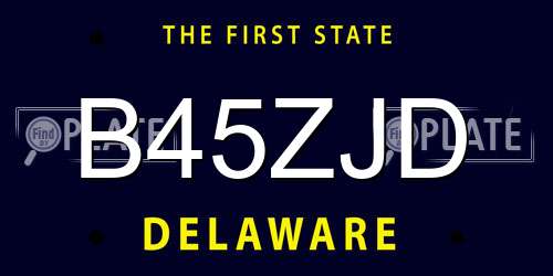 B45ZJD Delaware License Plate