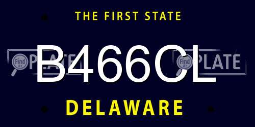 B466CL Delaware License Plate