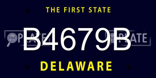 B4679B Delaware License Plate