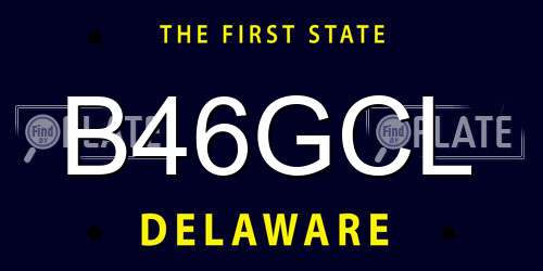 B46GCL Delaware License Plate