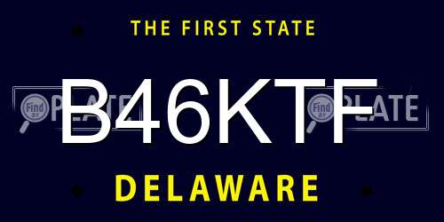 B46KTF Delaware License Plate