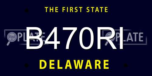 B470RI Delaware License Plate