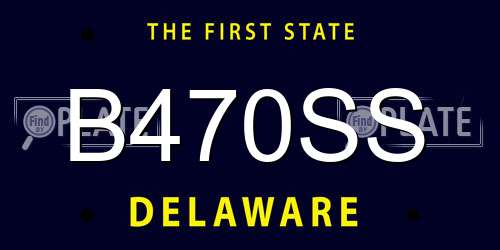 B470SS Delaware License Plate