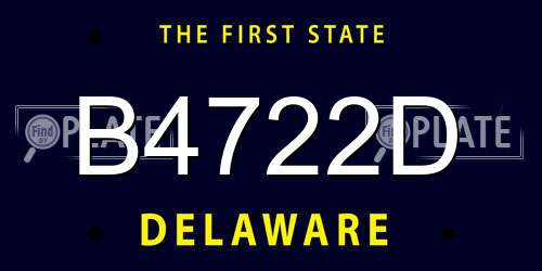B4722D Delaware License Plate