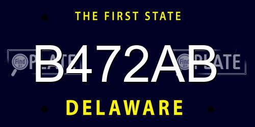 B472AB Delaware License Plate