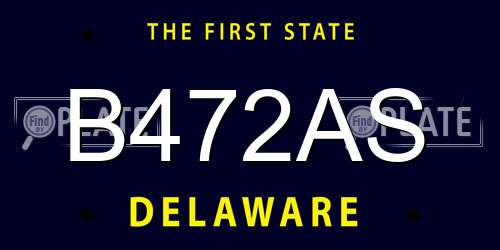 B472AS Delaware License Plate