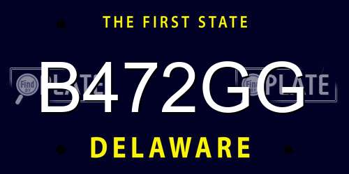 B472GG Delaware License Plate