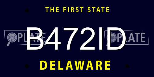 B472ID Delaware License Plate