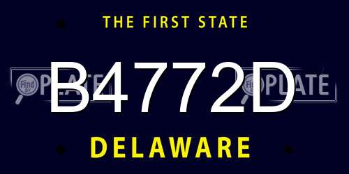 B4772D Delaware License Plate