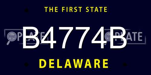 B4774B Delaware License Plate