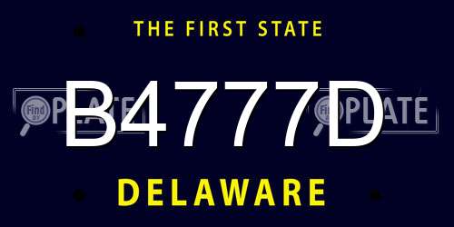 B4777D Delaware License Plate